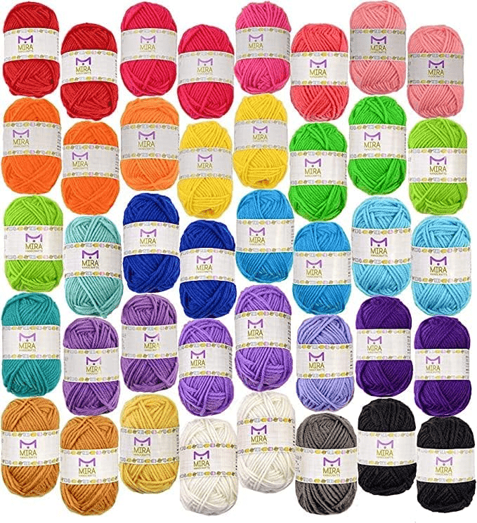 Everything you need to get started on Punch Needling assorted colored yarn