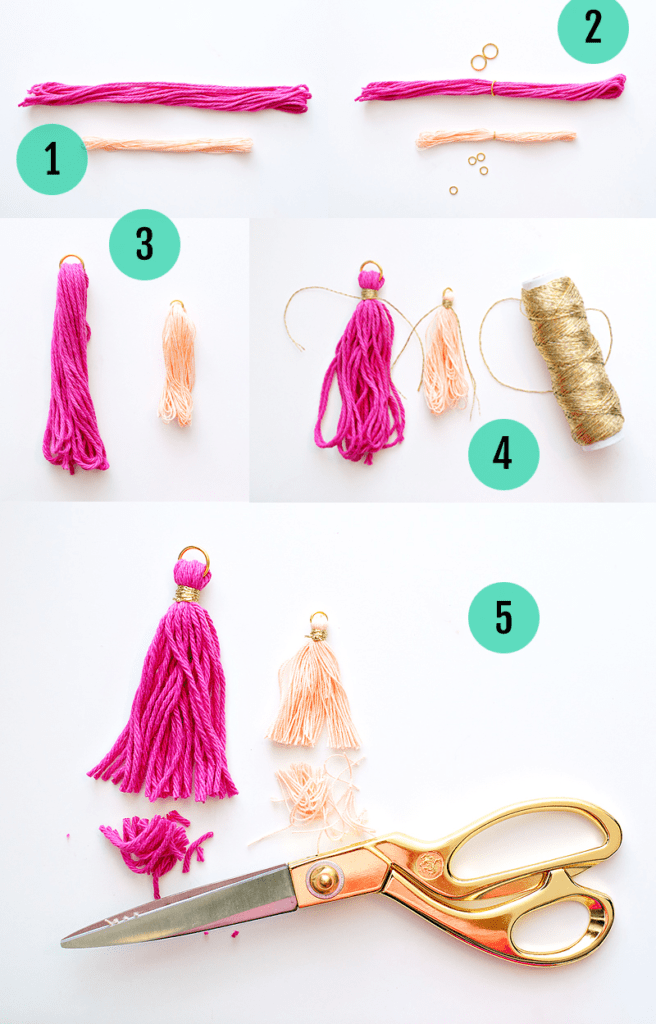 Boho inspired yarn tassel step by step tutorial picture